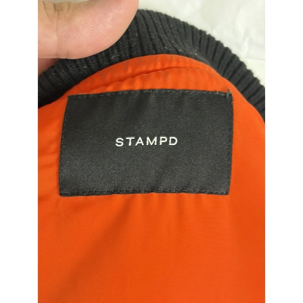 Stampd Men's Black/Orange Graphic Reversible Bomber Jacket $525
